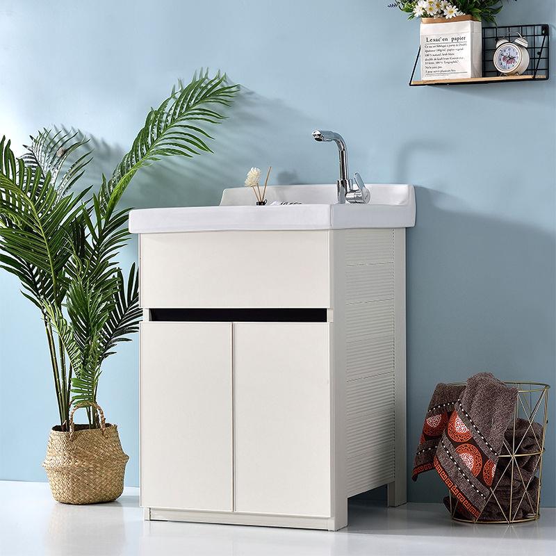 太空铝台洗衣柜加水槽洗洗衣盆阳陶瓷一深体成型LUK落地式洗手衣