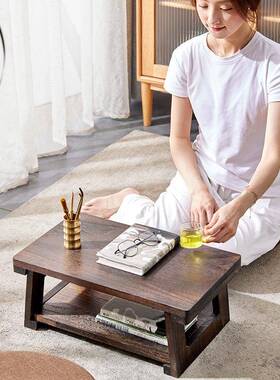 飘窗桌子榻小榻米小桌子飘桌榻桌榻窗米茶OIF几炕桌实木矮子坐地