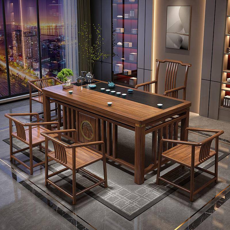 茶茶椅盘套一体实木组合新中式EIQ茶桌台办公室家用茶具装功夫泡