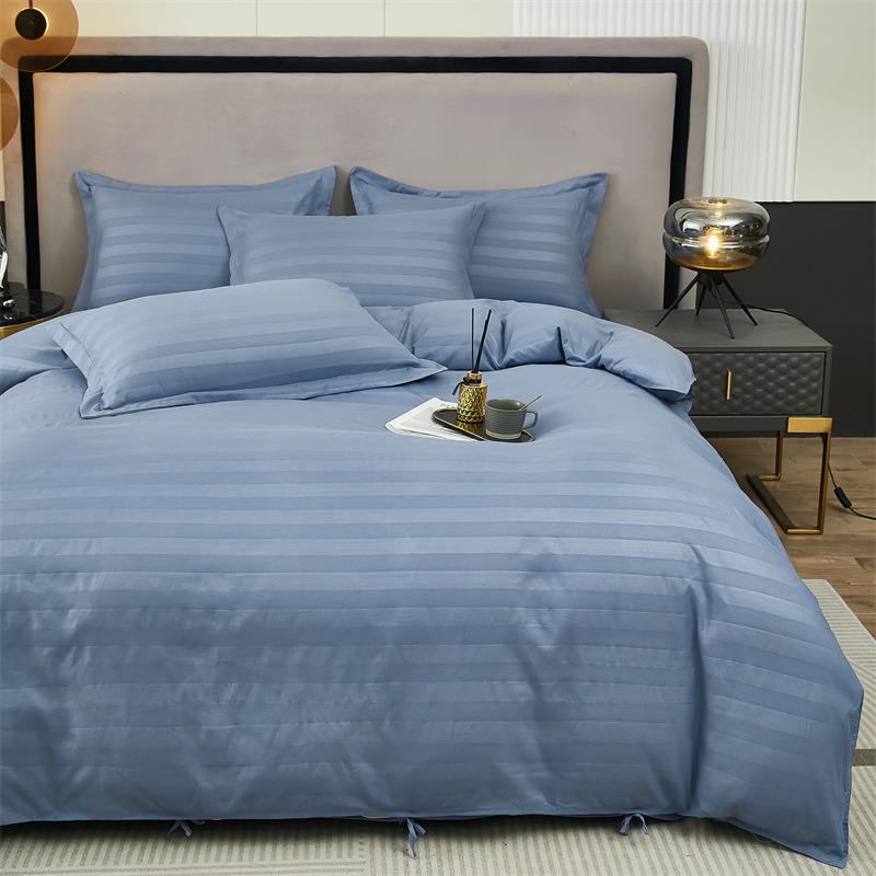 酒店纯色单贡馆缎件套床上用品民宿宾布草人床单四被套WID通用