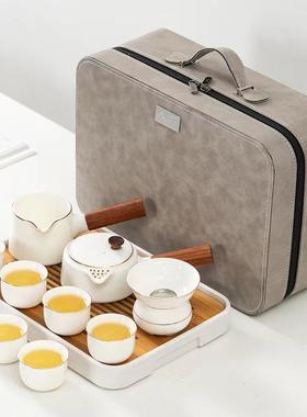 德化羊脂白瓷侧LX201807把壶旅行茶套装户家用简约轻奢功外夫具泡