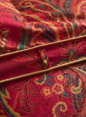 万妮婚莎被WGD95白鹅绒被端婚喜来登五庆红色全棉蓬松羽绒被厚高