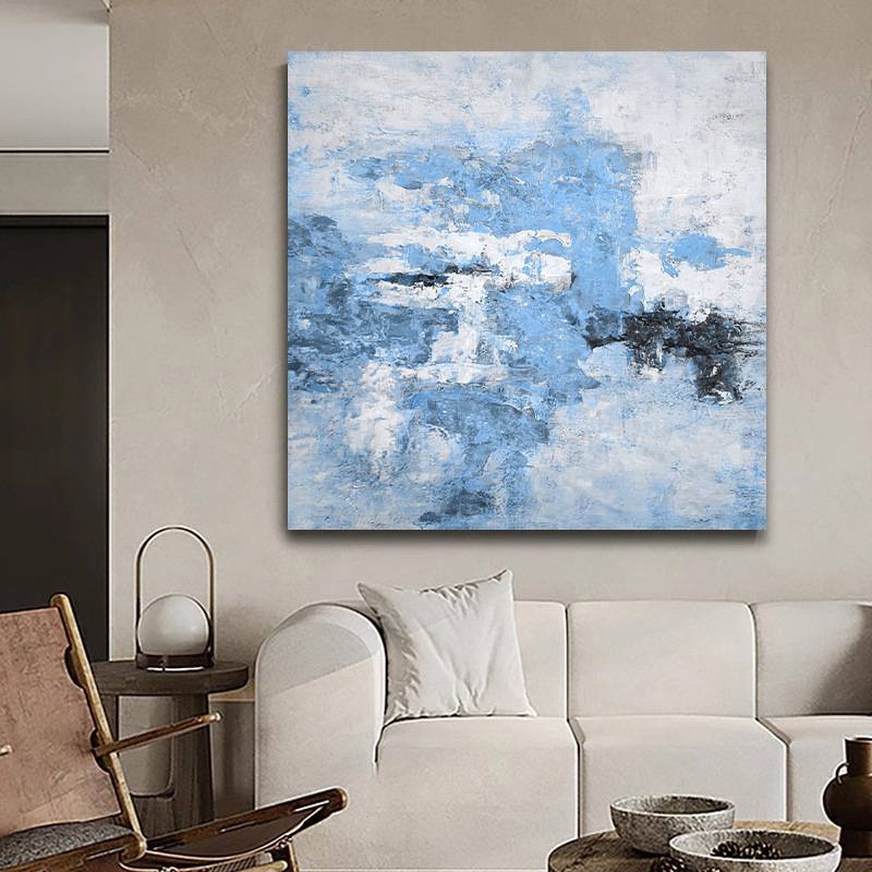 纯手绘抽象油画 沙发背景客厅卧室画玄关餐厅挂墙肌理装饰画外贸图片
