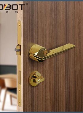 合室内门锁卧用室房锌门锁磁吸静音门金锁灰色分体房间无品牌/门