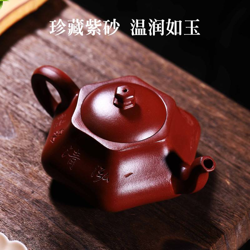 宜兴国工李卢春手工紫砂壶一泓清泉家藏老紫泥出水顺畅三秒速干