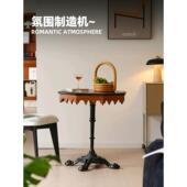 简约中古沙发创边几法式 复型古多边形户实木小桌子FCE小设计师意