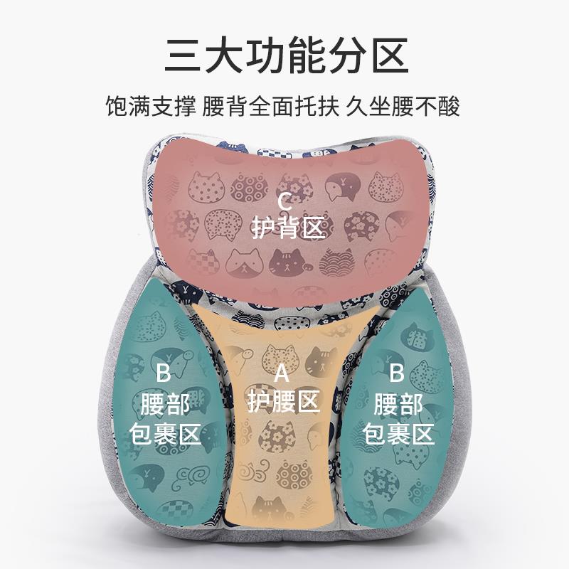 椅众ltao6496之办公室座椅护腰靠垫腰腰亿垫靠背垫靠腰久坐腰枕子