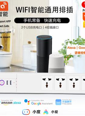 涂鸦智慧型手机APP控制WiFi/ZigBee英规美规排插GoogleHomeAlexa