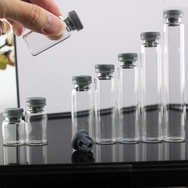 包邮10个橡胶塞白色透明玻璃瓶小许愿瓶西林瓶冷静空瓶5ML7毫升10