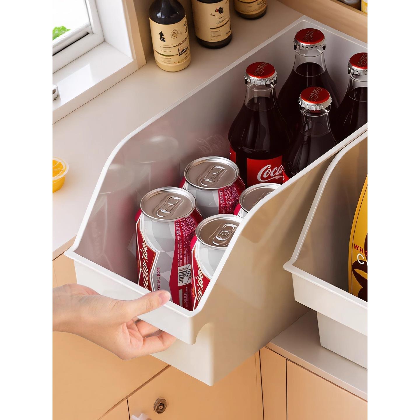 橱柜收纳筐厨房专用整理箱桌面杂物收纳盒家用下水槽拉篮储物盒子