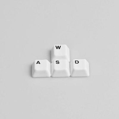 GlazekStudio陶瓷键帽原厂高度机械键盘键帽纯白有刻-无刻WASD