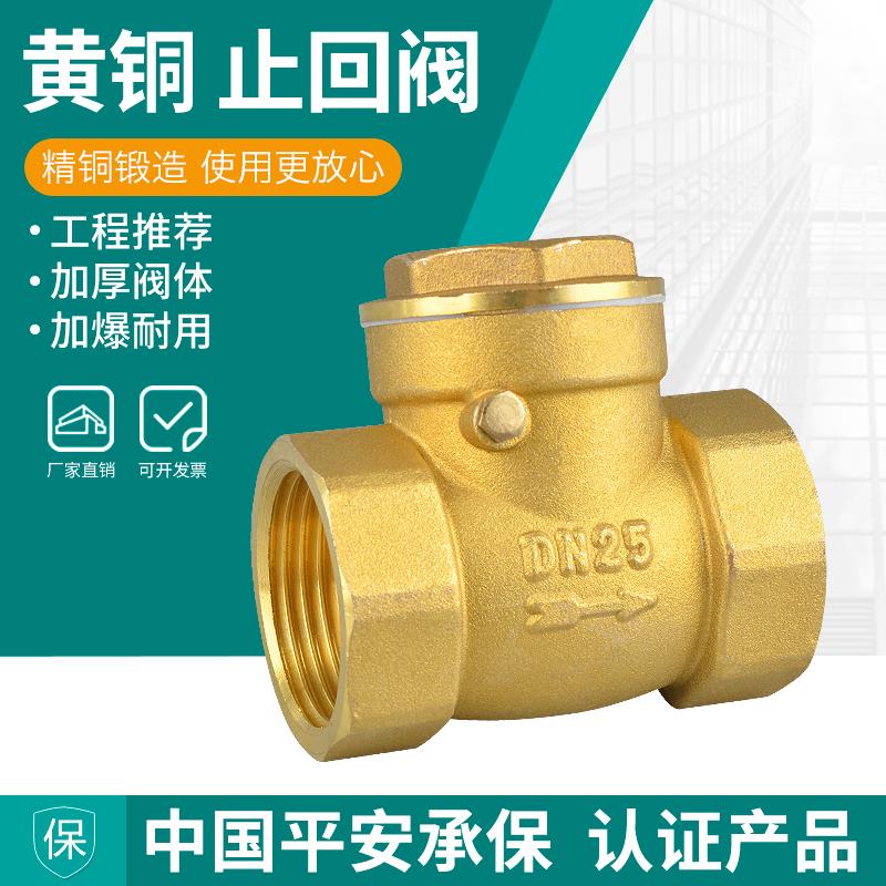 全铜止回阀铜卧式4分6分1寸水泵DN15水管20单向阀25阀门32 40 50