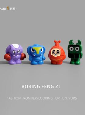 无聊瞭！看看铁甲小宝卡布达超萌电脑桌面解压治愈小摆件工位装饰