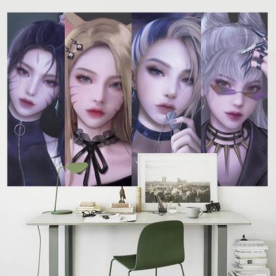 LOL英雄联盟游戏海报纸墙贴画 画 kda女团Seraphine男生宿舍网咖