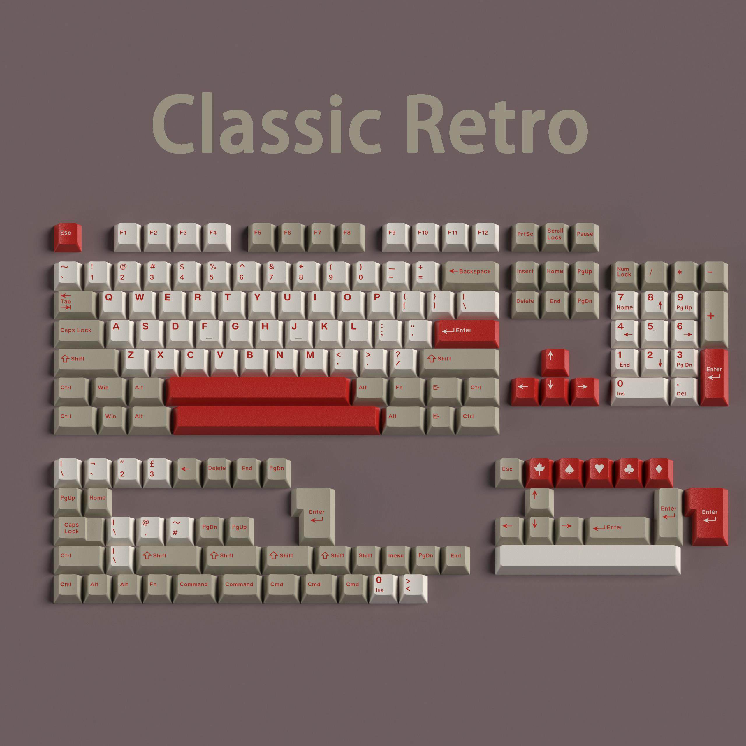 大叶经典复古键帽Cherry原厂高度ABS材质适配十字轴机械键盘键帽