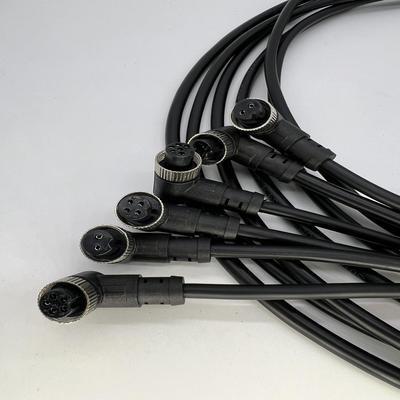 gx12航空插头弯头母头2芯3孔4针5芯6芯7P带线注塑一体双母头