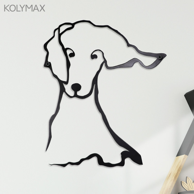 创意线条3D犬铁艺客厅背景墙饰餐厅墙面金属艺术品装饰卡通壁饰画
