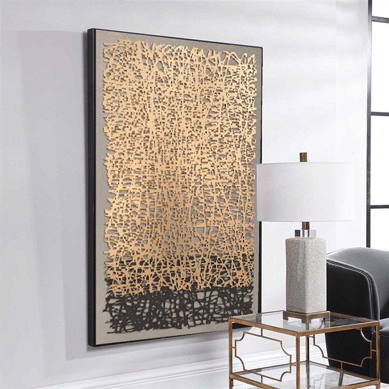 现代轻奢客厅墙面装饰金属挂画 画饭厅玄关沙发背景立体壁画 画样