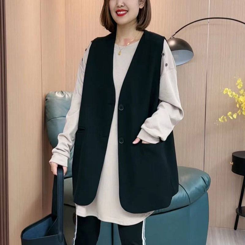 西服马甲外套女2024春秋季新款休闲宽松百搭显瘦无袖坎肩西服马夹