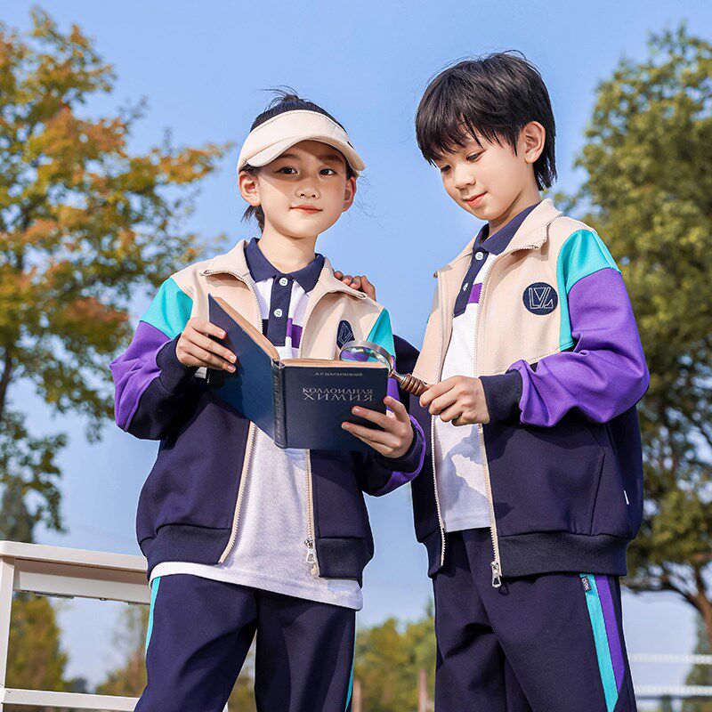 中小学生校服春秋三件套一二四五年级男女儿童班服休闲运动会套装