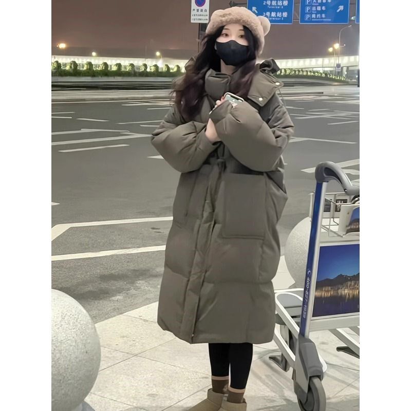 胖mm大码女装韩版学院风连帽棉服棉袄女冬季加厚显瘦中长款外套女