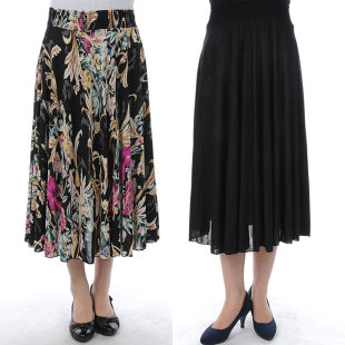 百搭半身裙60 新款 70岁奶奶松紧腰裙子冰丝长裙 妈妈装 中老年夏装