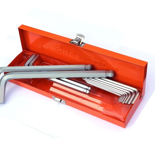 钢盾12件套公制长球头内六角扳手套装 S050024