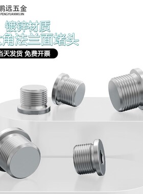 镀锌内六角法兰面堵头带边管堵螺塞油塞英制螺堵G1/8G1/4G3/8G1/2