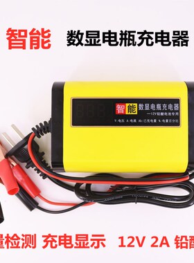 优信智能汽车电瓶充电器 蓄电池充电器 电充 12V充电器 6A 2A 4A