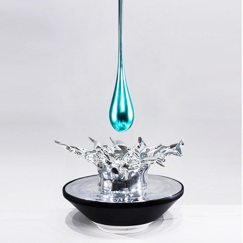 水滴空中吊饰大型不锈钢玻璃钢雕塑酒店大堂售楼处流水摆件装饰品