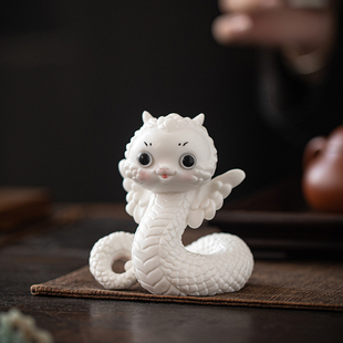 创意生肖蛇年动物小蛇陶瓷工艺品摆件小手办春节公司年会礼品定制