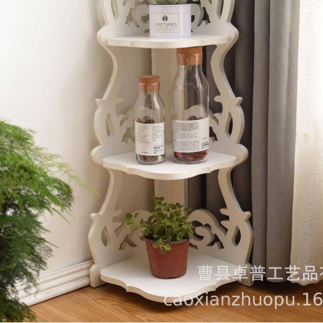 简白色木质花架卧室家用落A3地角落置收约物架多层纳展示架储物架,收纳整理,书桌收纳置物架,淘宝优惠券,粉丝福利购,淘宝优惠卷