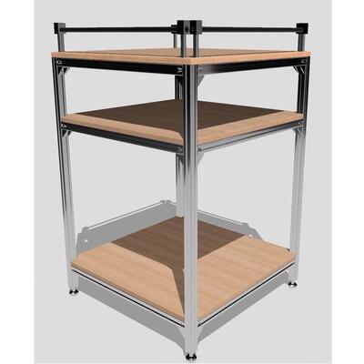 移动铝型材茶水边台光置金物架属轴茶车客HGD厅沙发柜展示架储物