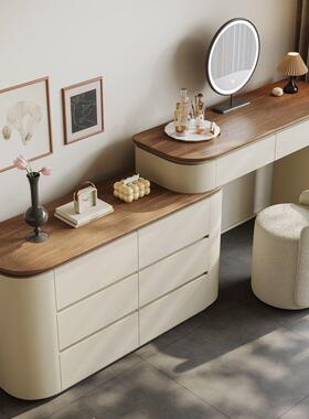 柜卧室床尾柜台斗柜一体简约实木收纳设师ASEl型网计红化妆桌现妆