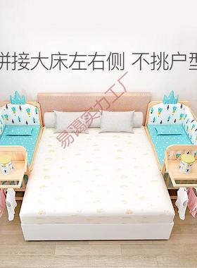 婴b儿床实木拼接大床可移动宝生宝b摇床刚出生新多功篮能儿童UZQ