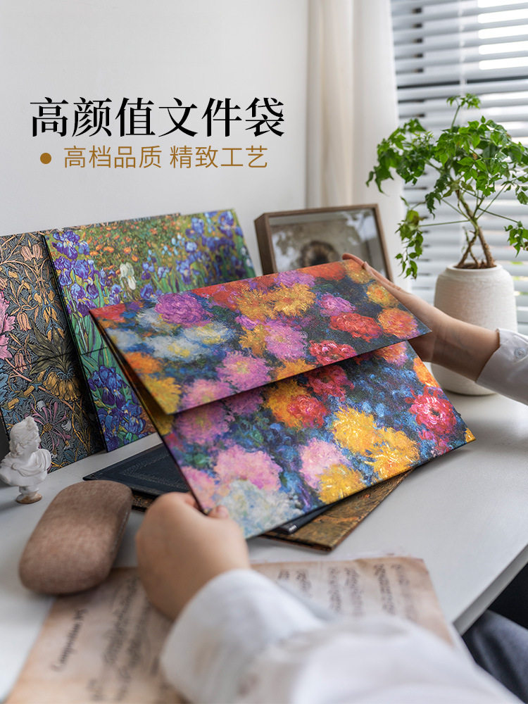 佩兰克文件袋收纳袋子复古加厚文具文件夹文艺商务资