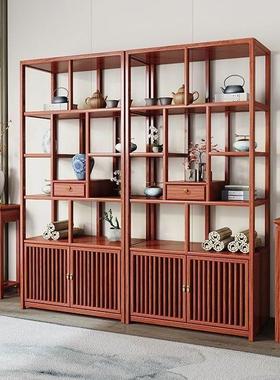 博古架多宝件阁中式架书办公室商铺MQF隔断架茶柜摆架陈实列柜木
