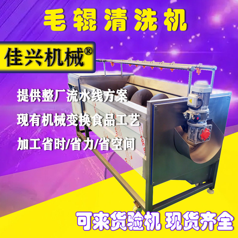 商用毛辊果蔬海鲜去皮清洗机