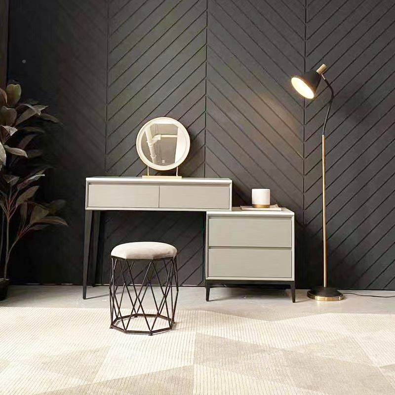 轻奢岛吧台实木茶办公桌餐桌书桌铁艺台不锈钢桌腿梳妆ECH台脚几