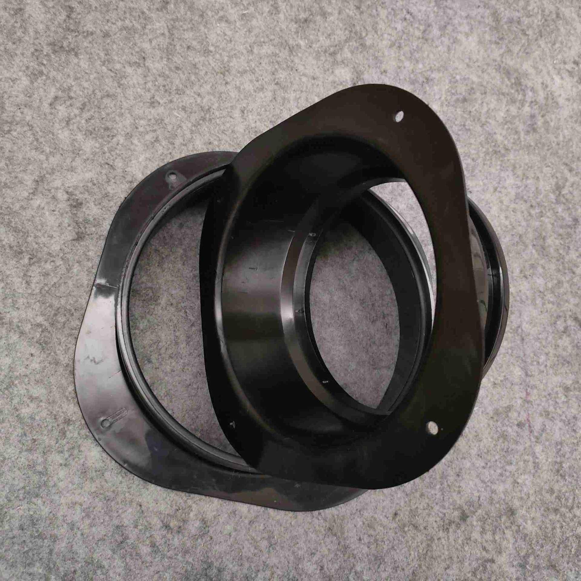 风净管单边法兰平板烟接口油化器方圆接QIE转接通风囗