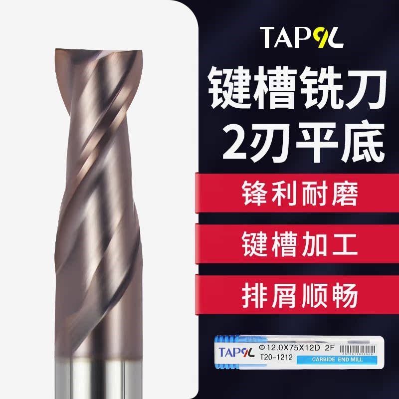 TAP9L铣刀键槽钨钢铣刀整体合金铣刀2刃平底钨钢立铣刀1至20m铣刀