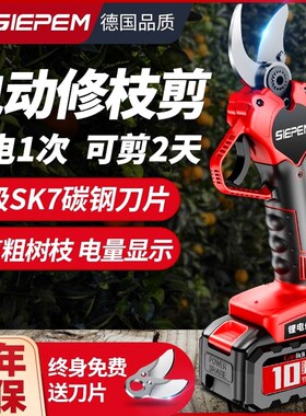 德国进口电动剪刀修枝剪刀果树充电式液晶无线锂电园艺园林粗枝