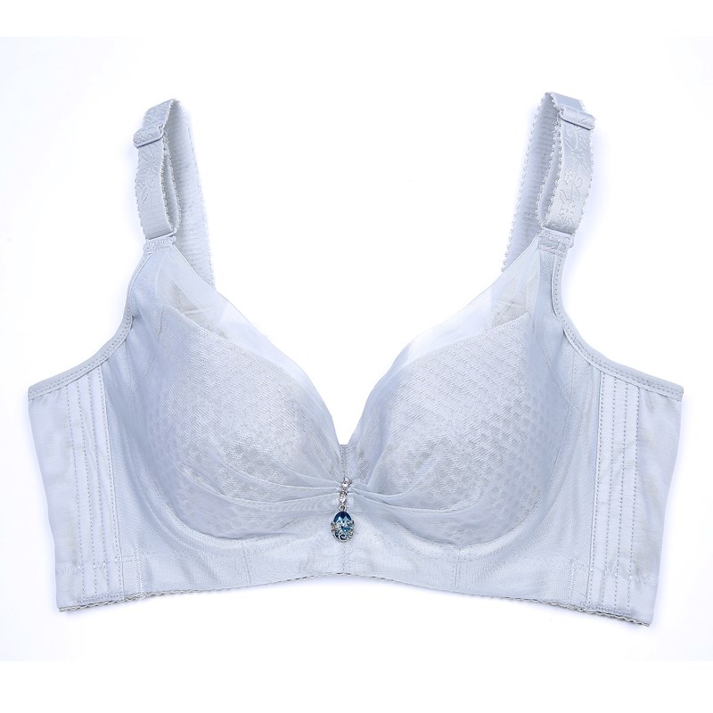 有钢圈内衣女夏薄款大胸t显小全罩杯防下垂收副乳聚拢带钢圈胸罩