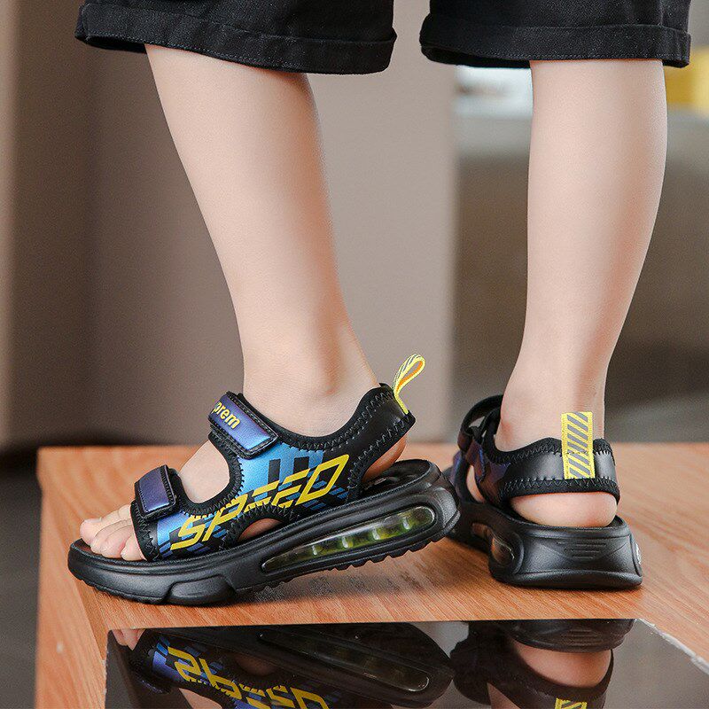 男童凉鞋2023夏季新款中小大童炫酷男孩子气垫沙滩鞋Y户外运动鞋