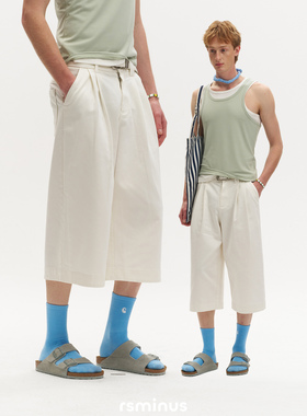 rsminus复古男士宽松运动短裤2026夏季男款街头vibe七分阔腿裤潮