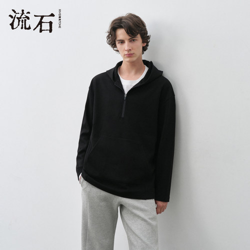 riverstone男经典半拉链连帽卫衣