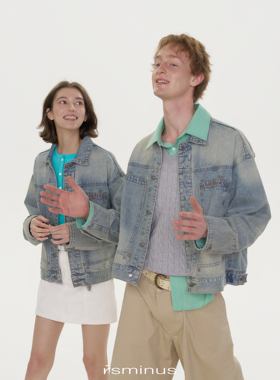 rsminus男女同款美式复古短款牛仔外套2026年春季新款中性风夹克