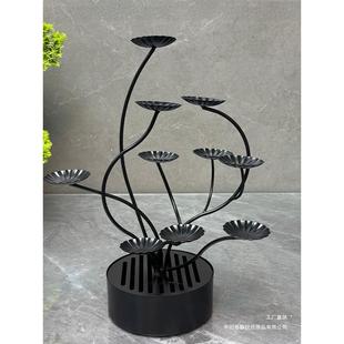 荔枝虾球摆盘铁艺花架意餐树中式干FAB冰甜装品菜品饰点心托盘创