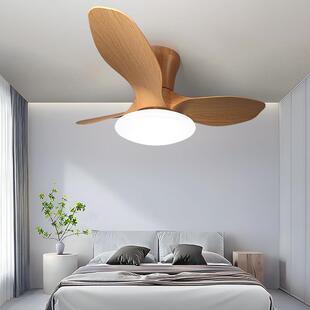 智用能奶油风红吸顶风扇灯卧室简约404吊扇灯餐网书厅房家电风扇