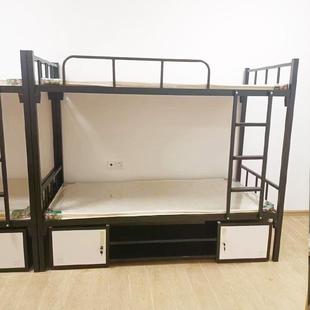 新款白双拼黑上下宿铺铁床学TKO生双层上下铺铁艺床时尚简约舍铁